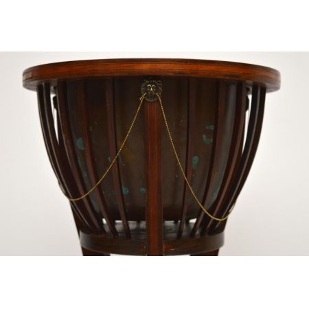 Antiker Mahagoni Blumenständer Jardinere