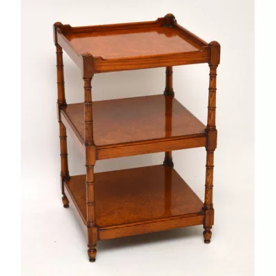 Antiker Georgian Burr Elm Etagere