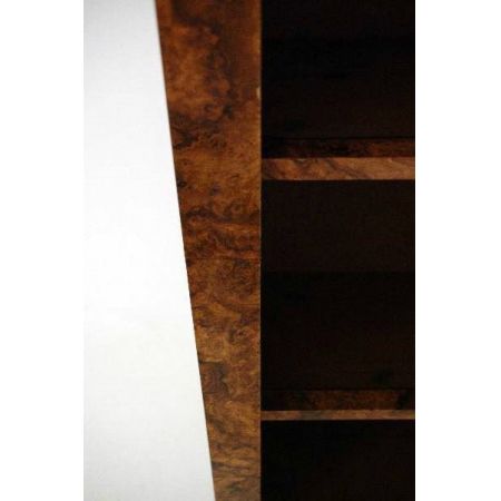 Antiker Victorian Burr Nussbaum Offener Bücherregal