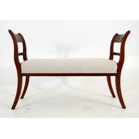 Antike Regency Mahagoni Sitzbank