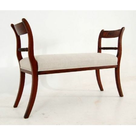 Antike Regency Mahagoni Sitzbank