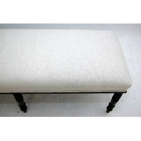 Lange antike Mahagoni Polster-Sitzbank