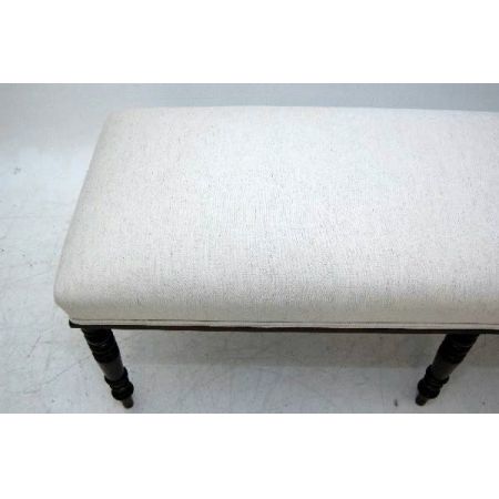 Lange antike Mahagoni Polster-Sitzbank