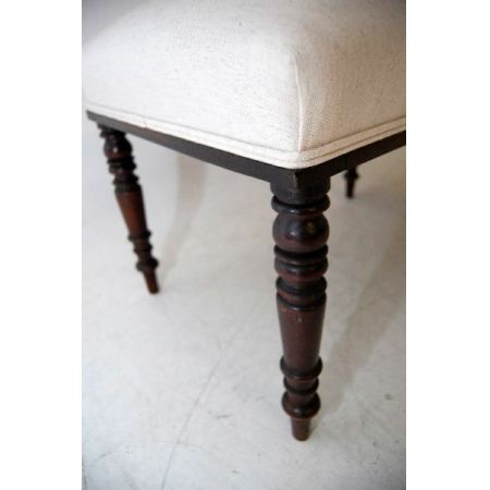 Lange antike Mahagoni Polster-Sitzbank