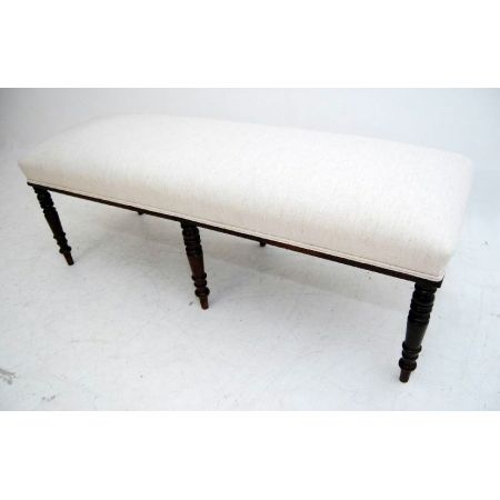 Lange antike Mahagoni Polster-Sitzbank