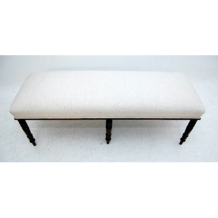 Lange antike Mahagoni Polster-Sitzbank