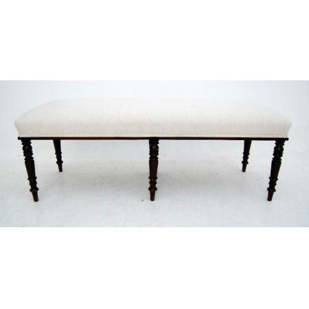 Lange antike Mahagoni Polster-Sitzbank