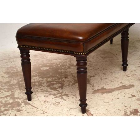 "Victorian Leather Seat, Bench or Stool" antik 