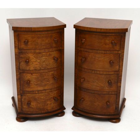 Paar Antiker Victorian Pollard Oak Bedside Chests