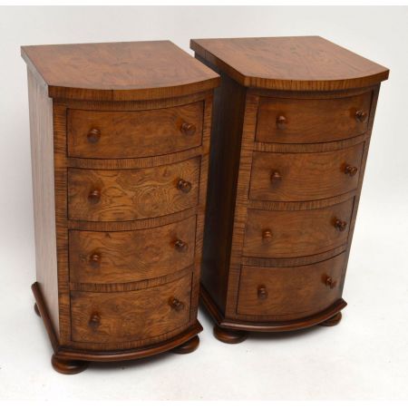 Paar Antiker Victorian Pollard Oak Bedside Chests
