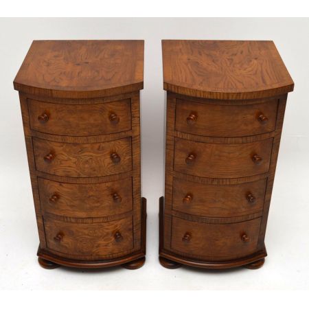 Paar Antiker Victorian Pollard Oak Bedside Chests