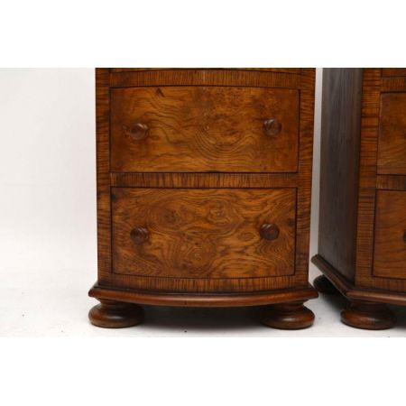 Paar Antiker Victorian Pollard Oak Bedside Chests