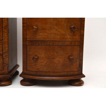 Paar Antiker Victorian Pollard Oak Bedside Chests