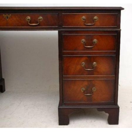 Antiker Schreibtisch - Georgian Style - Lederschreibfläche