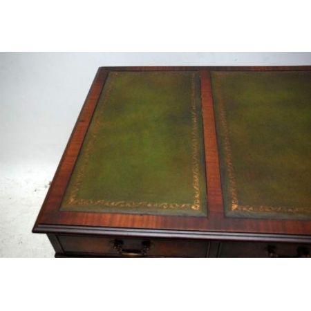 Antiker Schreibtisch - Georgian Style - Lederschreibfläche