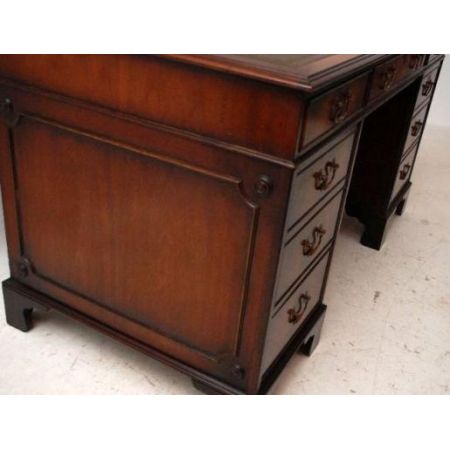 Antiker Schreibtisch - Georgian Style - Lederschreibfläche