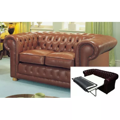 "Dale" 2-Sitzer Schlafsofa Original englisches Chesterfield Schlafsofa (Matratze: 95cm)