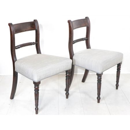 Antikes Regency Stuhl-Paar aus Mahagoniholz