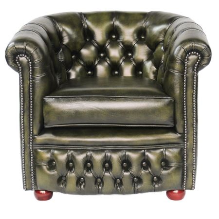Chesterfield Sessel "Diana" in Birch Antique Olive