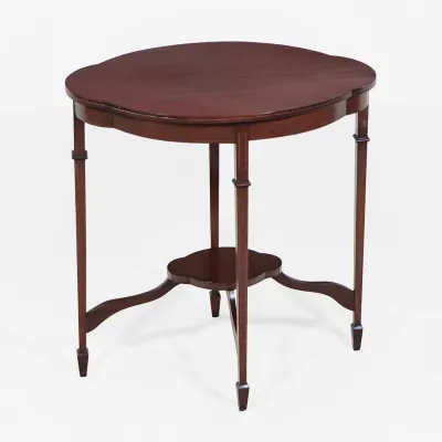 Edwardian Beistelltisch Mahagoni antik aus England um 1900 oval