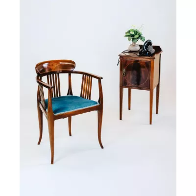 Edwardian Bow Back Armchair, Armlehnstuhl, Stuhl aus Mahagoni