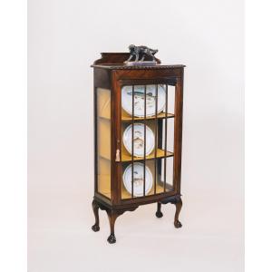 Edwardian China Cabinet, Display Cabinet, Glasschrank, Vitrine ca. 1910