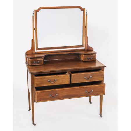 Antik Edwardian Dressing Table, Spiegelkommode, ca. 1910, Mahagoni