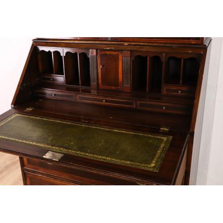 Antiker Mahagoni victorian Aufsatzsekretär aus Massivholz, Bureau Bookcase mit Regency Verglasung