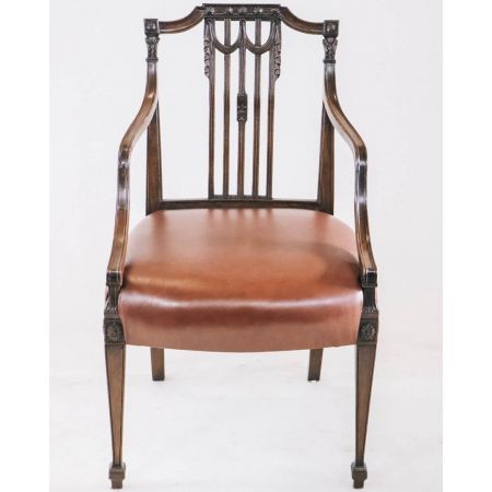 Ein Paar viktorianische Stühle mit Ledersitz im Regency Stil