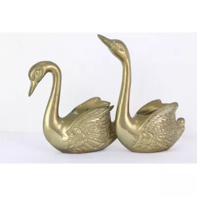 Elegante Messing Figuren, "Schwanenpaar"