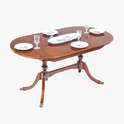 Klassischer ausziehbarer Esstisch aus Mahagoni – Eleganter Esstisch im englischen Stil