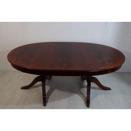 Eleganter ausziehbarer Esstisch - D-End Table / Two Pillar Table - in Mahagoni, englisch