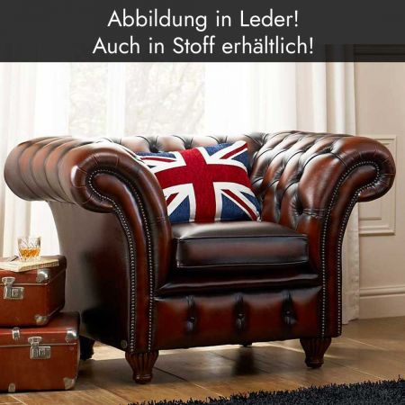 Chesterfield Sessel "Empire" (Abb. in Leder)