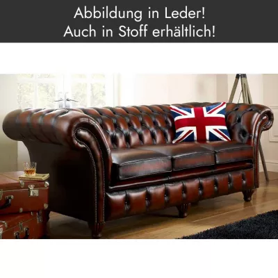 Original englisches Chesterfield Sofa "Empire" in Stoff, 2-Sitzer