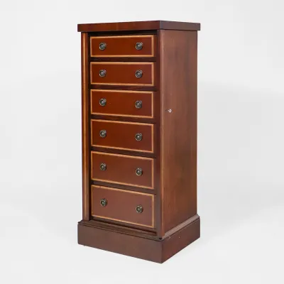 Wellington Chest Edwardian Style – schmale Kommode aus Mahagoni, handgefertigt in England