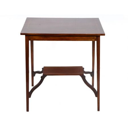 Antiker englischer Lamp Table / Lampentisch mit tollen Intarsien, in hellem Mahagoni, ca. 1900