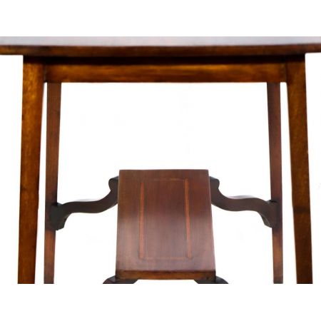 Antiker englischer Lamp Table / Lampentisch mit tollen Intarsien, in hellem Mahagoni, ca. 1900