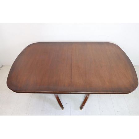 Englischer Mahagoni D-End Dining Table / Esstisch, ausziehbar
