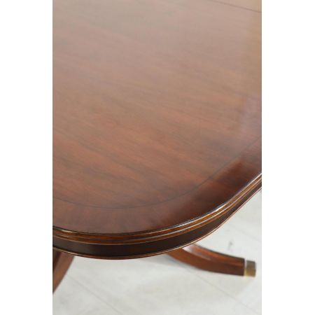 Englischer Mahagoni D-End Dining Table / Esstisch, ausziehbar