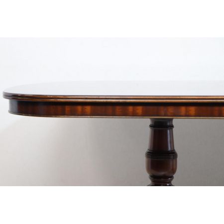 Englischer Mahagoni D-End Dining Table / Esstisch, ausziehbar