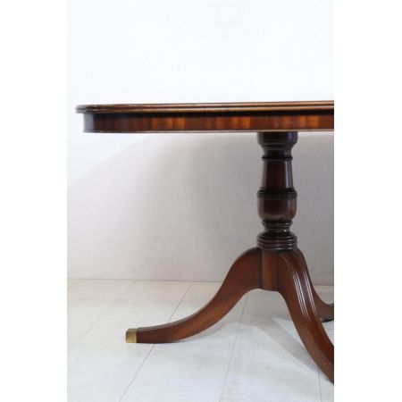 Englischer Mahagoni D-End Dining Table / Esstisch, ausziehbar