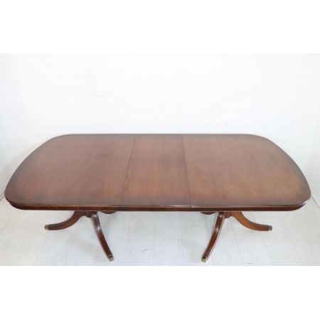 Englischer Mahagoni D-End Dining Table / Esstisch, ausziehbar