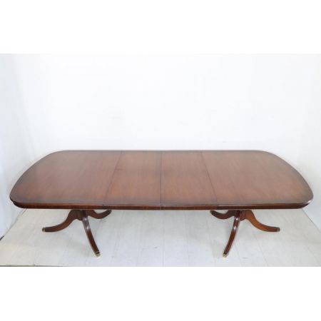Englischer Mahagoni D-End Dining Table / Esstisch, ausziehbar