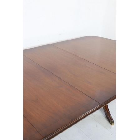 Englischer Mahagoni D-End Dining Table / Esstisch, ausziehbar