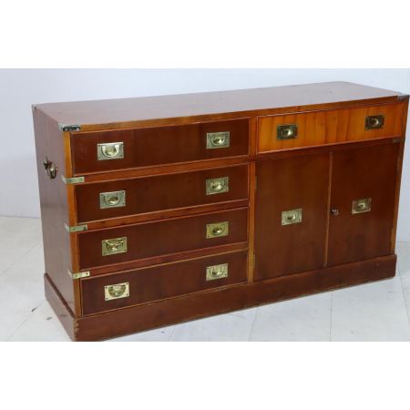 Englisches Sideboard / Fernsehbank im Military Style, in Eibe