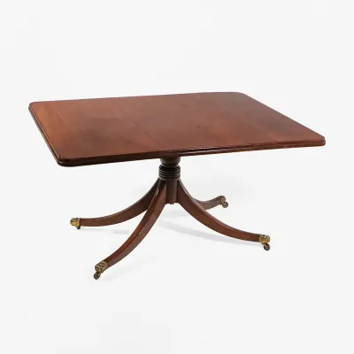 Original Antiker Pillar Table aus Mahagoni – Regency Style englischer Esstisch