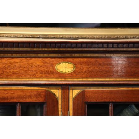 Extra großes Edwardian Style Breakfront Bookcase, Großer Bücherschrank Antik Stil 4m Breite, Mahagoni, ca. 1950