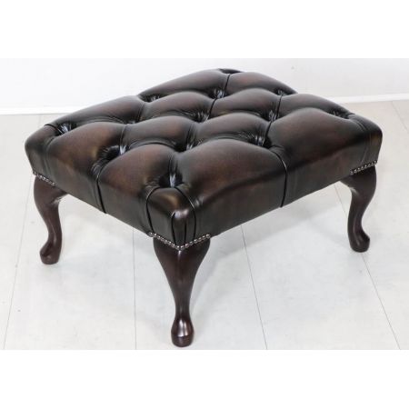 Massiver Chesterfield Hocker Queen Anne