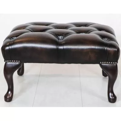 Massiver Chesterfield Hocker Queen Anne