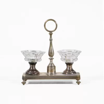 Viktorianisches Gewürzständer Set, versilbert